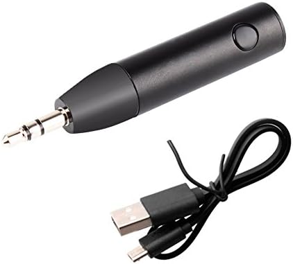 URNINAUEU Bullet Bluetooth Receiver 3.5mm Aux Input Audio Music Adapter for Wired Headphones, Speakers, Car Stereo &amp; Home Sound System, Hands-free Calling, Black