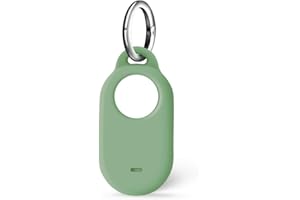 ISKIP Samsung SmartTag2 Case, Silicone Case Compatible with Samsung Galaxy Smart Tag2, SmartTag2 Cover with Keychain (Green)