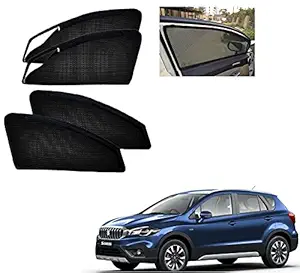 Auto Addict Zipper Magnetic Car Curtain Sunshades (Side Windows,4 Pcs) for Maruti Suzuki S-Cross