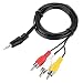 Produktbild Baoblaze 1 Stück Audio Video Konverter Kabel AUX 3,5 mm (1/8'') Stecker auf 3 RCA Stecker (Rot, Gelb und Weiß) Camcorder AV-Kabel Kabellänge: Ca. 1,5 m