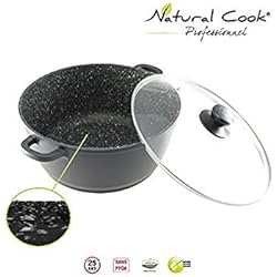 Faitout en pierre granité et céramique - tous feux dont induction - Natural Cook Professionnel (28 cm)