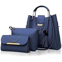 Fargo Women's PU Leather Handbag And Sling Bags Combo Of 3 (NAVY BLUE_FGO-224)