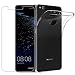 Produktbild Handy Huawei P10 Lite [Displayschutzfolie aus gehärtetem Glas], yoowei® Schutzhülle Huawei P10 Lite Federn-TPU Klar Kristall Liquid Crystal extrem dünn Puro transparent für Huawei P10 Lite (5.2 Zoll)