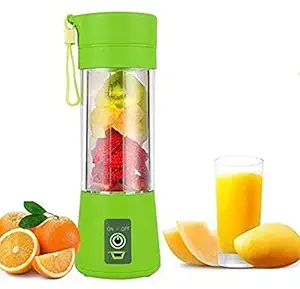 SUNDAY ENTERPRISE 4 Blades Portable Rechargeable USB Juicer Bottle Blender with Charging Cable (380 ml, Multicolour)