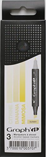 Graph'it Pack of 3 Double Ended Alcohol-Based Marker Pens  Dégradé Sunny