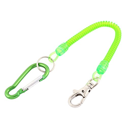 Preisvergleich Produktbild sourcingmap Karabinerhaken Grün Spule Lanyard Frühling Schlüsselanhänger Hummer Haken