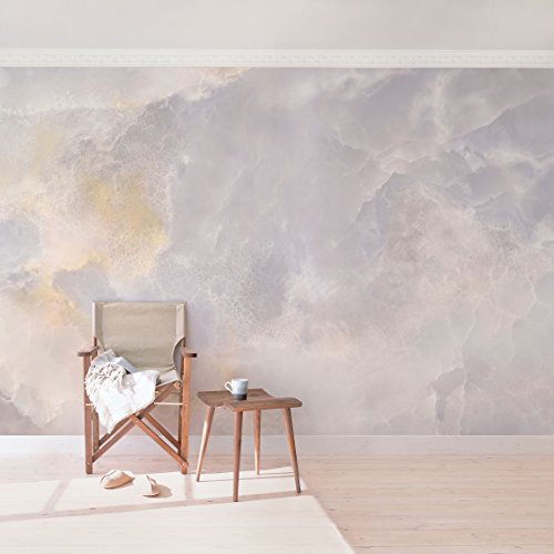 Vliestapete Marmor Tapete – Onyx Marmor Grau – Fototapete Breit Vlies Tapete Wandtapete Wandbild Foto 3D Fototapete, Größe HxB: 255cm x 384cm - 2