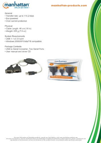 Manhattan USB auf Seriell Konverter (Prolific PL-2303RA-Chipsatz, 0,45 m )174947 - 5