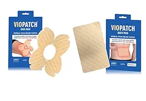 Viopatch Herbal Pain Relief Patch Combo Pack of 5 Knee & 5 Extra Large Patch| Instant Relief from Muscular Pain & Joint Pain| Natural Pain Relief Patches | No Side Effects