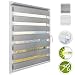 Produktbild Sol Royal Doppelrollo Klemmfix SolDecor DR8 Rollo ohne Bohren 115x150 cm Grau - Extra breite Streifen - Fenster Vario Duo Rollo - inkl. Klemmträger
