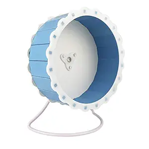 Petzilla Quiet Hamster Exercise Wheel Silent Spinner, Made of Wood (Blue, 9
