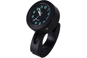 Tbest Motorcykelstyrklocka Vattentät, Cykelstyrklocka, Cykelstyrklocka, Universal Motorcykelstyrklocka, 7/8"-1" Vattentät Motorcykelstyremonterad Klocka Glow Watch Ny