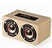 Produktbild Dual-Lautsprecher Wireless Bluetooth Retro Lautsprecher Unterstützung Hirse / Apfel / Telefon / Computer / Tablet Subwoofer Karte Holz tragbar Stereo , yellow