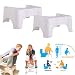 Produktbild COSTWAY 2 x WC-Hocker, medizinischer Toilettenhocker, Tritthocker Badezimmer, für eine bessere Körperhaltung auf der Toilette, für Kinder oder Erwachsene, rutschfest, weiß