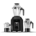 Havells Hexo Plus 1100 Watts 3 Jar Mixer Grinder| High Speed Mixie 22000 RPM motor| 100 Minutes Continuous Run Time|SS Jars with Handle| Metal Jar Base| 5 Year Motor Manufacturer Warranty (Black)