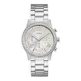 Guess Damen Analog Quarz Uhr mit Edelstahl Armband W1069L1
