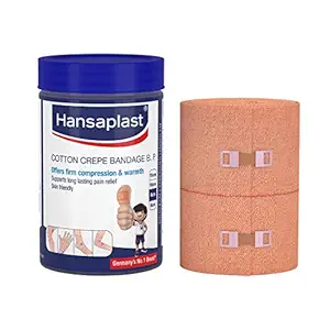 Hansaplast Soft Cotton Pain Relief Crepe Bandage 8cm x 4m Pack of 1 (50 pcs Vantilated Spot Free)