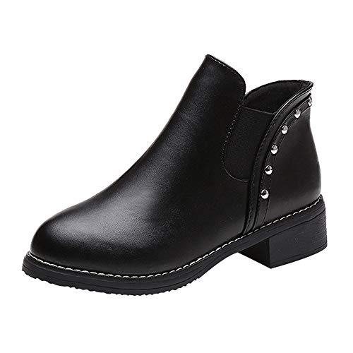 Preisvergleich Produktbild Stiefel Damen, LANSKIRT PU Leder Stiefeletten Stiefeletten Halbschaft Stiefel Plateau Blockabsatz Knöchelhohe Stiefel Boot Sandalen Sneakers Schuhe