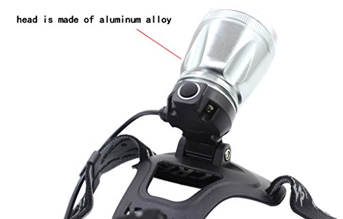 Genwiss 3000 Lumen CREE T6 LED Big Scheinwerfer 3 Schalter Modus Stark Normal Flashing Scheinwerfer Aluminiumlegierung für Camping Radfahren(inklusive 2x 5000mAh 18650 Battery + Charger + Car Charger) - 5