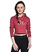 Campus Sutra Maroon Womens Printed Crop Hoodie RS.574.00