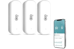 VERAING WiFi Tuya, sensore intelligente di temperatura e umidità, igrometro intelligente per allerta, nessun hub necessario, compatibile con Alexa e Google Home, per casa, bambini, garage, collegamento