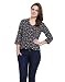 V neck style shirt with 3/4th sleeve, blend with glittering buttons with the soft touch of the fabric gives a cool experience-Black RS.399.00