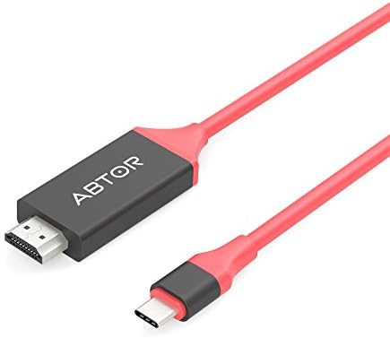 USB C to HDMI Cable (6.6ft/2m), ABTOR 4K USB 3.1 Type C (Thunderbolt 3 Compatible) to HDMI Adapter for Samsung Galaxy S8 / S8 Plus, 2016 MacBook Pro, 2015 MacBook, ChromeBook Pixel and More