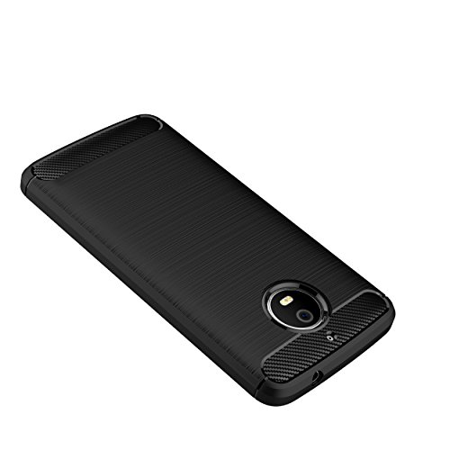 Funda MOTO E4 PLUS Carcasa MOTO E4 PLUS    KuGi Slim Soft Silicon Shockproof Caso de lujo con cubierta de textura de fibra de carbono cubierta de protecci  n de Silicona Carcasa Funda para MOTO E4 PLUS 2017 Smartphone negro 