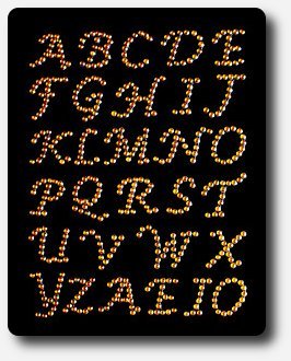 Crystals & Gems UK 30 X 23mm Gemmes Diamants En Forme De Lettres Alphabetiques Auto-Adhésives Or Cristal Bricolage