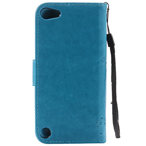 Nancen Tasche Hülle für Apple iPod Touch 5 / 6 (4,0 Zoll) Flip Schutzhülle Zubehör Lederhülle mit Silikon Back Cover PU Leder Handytasche im Bookstyle Stand Funktion Kartenfächer Magnet Etui Schale - 2