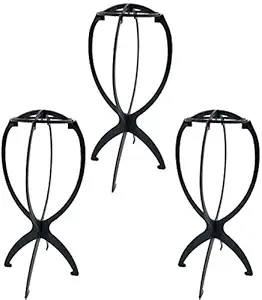 Goldenvalueable Collapsible Wig Stand, Portable Wig Stand, Wig Dryer-3 Pack