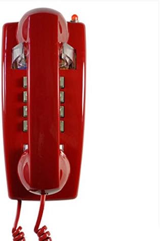 Rollsnownow Wall Hanging Retro Telephone Classic Metal Ring Wired Telephone Key Dialing ( Color : Red )