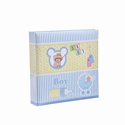Baby Boy Blue Slip In Case Photo Album For 200 Photos (4'' x 6")