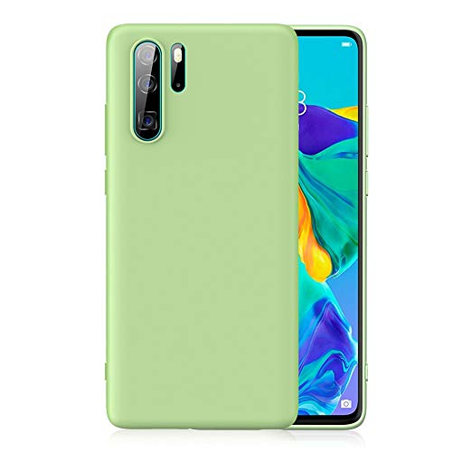 Preisvergleich Produktbild SOOCX TPU-Silikonhülle für Huawei P30 Pro, weiche, Flexible Gummi-Schutzhülle Silikon-Vollschutz-Handy-Ersatzhülle Gel-Gummi-Stoßfänger-Schutzhülle für Huawei P30 Pro (Color : Green)