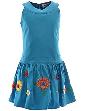 Vestito MOSCHINO KIDS applicazioni fiori logo ricamato made in Italy