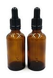 pipettenflaschen säubern Pharma und Labor-Qualität ZWEI 50ml Braun Braunglas-flaschen mit Tropfer Pipetten