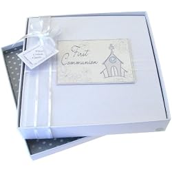 White Cotton Cards FC1M - Álbum de fotos (tamaño mediano), diseño de primera comunión