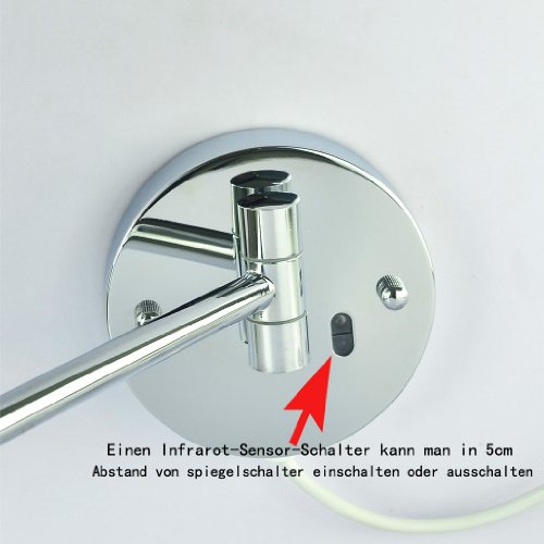 LED Beleuchtet wunderschöner Kosmetikspiegel 1+10-Fach-Zoom mit Infrarot-Sensor (3cm extra dick) - 3