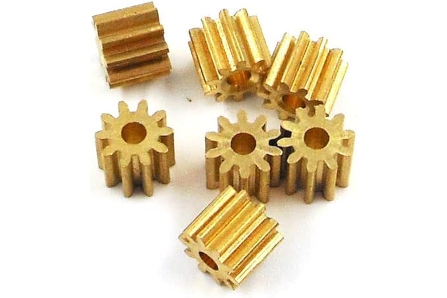 10 Pcs102A Copper Gear 0.5M 10 Teeth 2mm (1.95mm) Hole Toy Pinion Parts Metal Gears