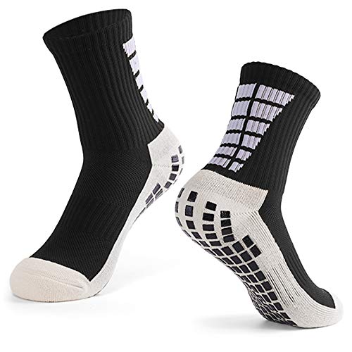 Explopur Chaussettes de Football Anti-dérapantes pour Hommes - Compression Athletic Chaussettes pour Le Basketball Volleyball Courir Trekking Randonnée 1 Paires/3 Paires
