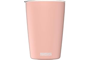 SIGG Kubek podróżny do kawy Neso Pure Ceram, z pokrywką z tritanu, nadaje się do mycia w zmywarce, lekki, nie zawiera BPA, stal nierdzewna 18/8, różowy, 0,3 l