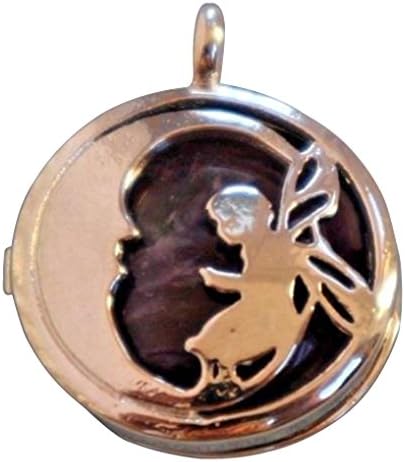 Berties Beads Natural Amethyst Gemstone Diffuser Pendant Fairy and moon