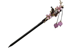 CHICHENGNIAN Vintage Wood Flower Hairpin For Women Chinese Hairpins Clips Tassel Flower Chopsticks Hair Sticks Wooden Hair Forks Jewelry for Women Hair Styling Hair Decoration (C)