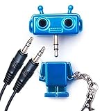 Auriculares Splitter en cosas azucaradas robot diseño para entrada de conector Jack de 3,5 mm Dual.