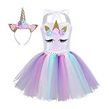 Elastischer Rücken. 1 Schicht buntes Tutu Rock ist an der Taille befestigt. Kommt mit einem passenden Haarband. Entzückender und niedlicher Satz für Ihr Mädchen
