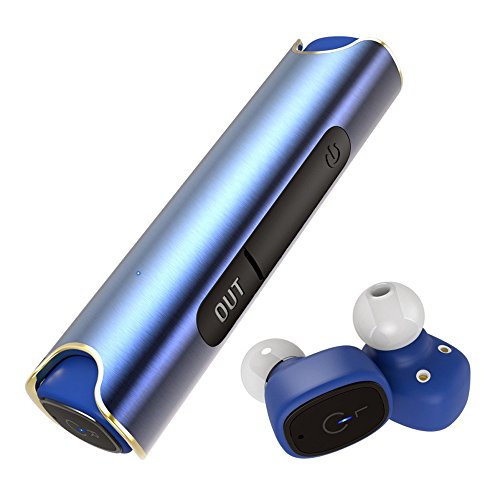 Preisvergleich Produktbild Bluetooth Kopfhörer Bluetooth Headset Stereo-Minikopfhörer Kopfhörer in Ear mit Ladekästchen und Integriertem Mikrofon für Android und iPhone (blue)