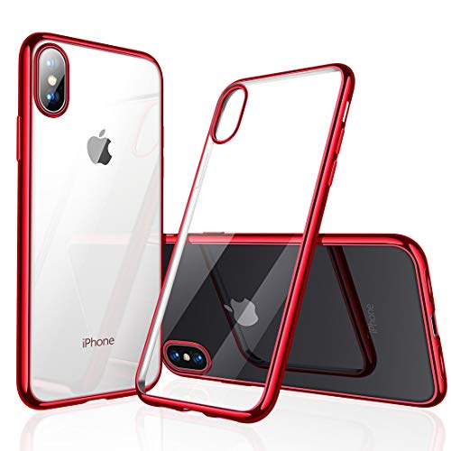 Humixx iPhone XS Hülle, iPhone X Hülle, Silikon TPU Hochwertigem Stoßfest, Anti-Fingerabdruck, Anti-Scratch Hülle Crystal Clear Weich Soft Case für iPhone X/XS (Rot) Humixx iPhone XS Hülle, iPhone X Hülle, Silikon TPU Hochwertigem Stoßfest, Anti-Fingerabdruck, Anti-Scratch Hülle Crystal Clear Weich Soft Case für iPhone X/XS (Rot)