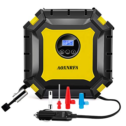 AOXNRFA Portable Air Compressor Pump, Auto Digital Tire Inflator, 100PSI 12V Tire Pump with Emergenc