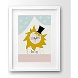 Kinderbild Löwe ungerahmt, Tierposter, Kinderposter pastell