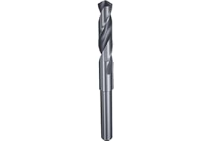 sourcing map 16mm Drill Bit 1/2" Reduced Shank Round 4241 High Speed Steel Nitriding Black 118° Standard Point for Plastic Wood Copper Aluminum Iron Medium Soft Metal